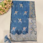 Peacock Blue Silk Saree