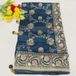 Navy Blue Silk Woven Saree Elegant Traditional & Party Wear