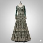 Bottle Green Anarkali