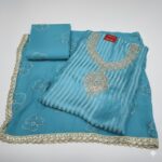 FIROZI BLUE Organza Unstiched Suit