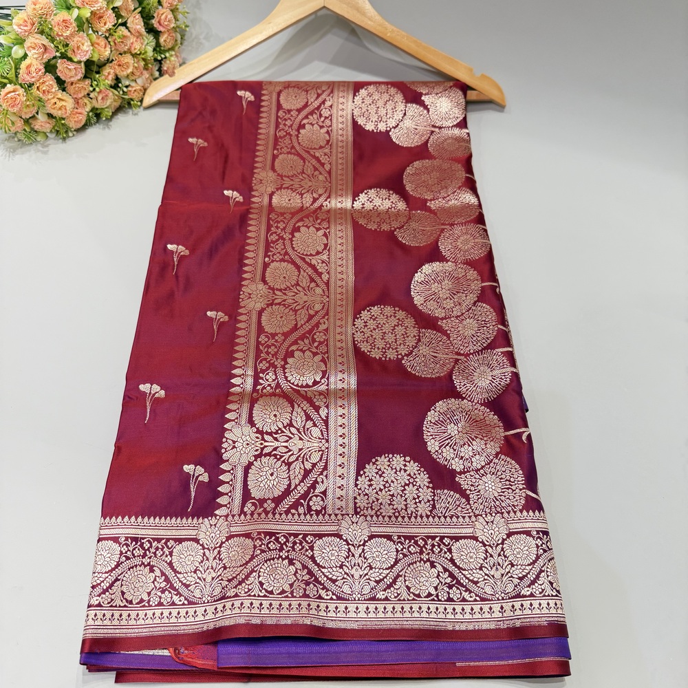 Wine Colour Silk Saree