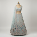 Sea Blue Crop Top with Skirt