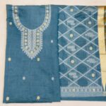 Sea Blue Fabric Un-stiched