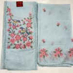 Blue Kota Doria Un-Stiched Suit-Set