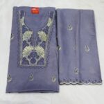 Purple Mal-Cotton Un-Stich Suit Set