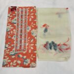 Peach Cotton Un-Stiched Suit