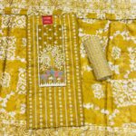 Mustard Yellow Cotton Un-stiched Suit  
