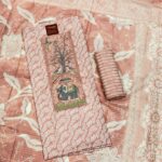 Pink Cotton Un-stiched Suit