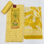 Mustard Yellow Cotton Un-stiched Suit