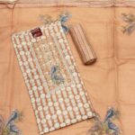 Peach Cotton Un-stiched Suit