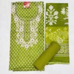 Green Cotton Un-stiched Suit
