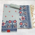 Grey Jamdani Cotton Suit-Set