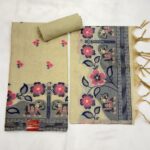 Golden Jamdani Cotton Suit-Set