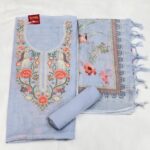 Blue Cotton Linen Suit