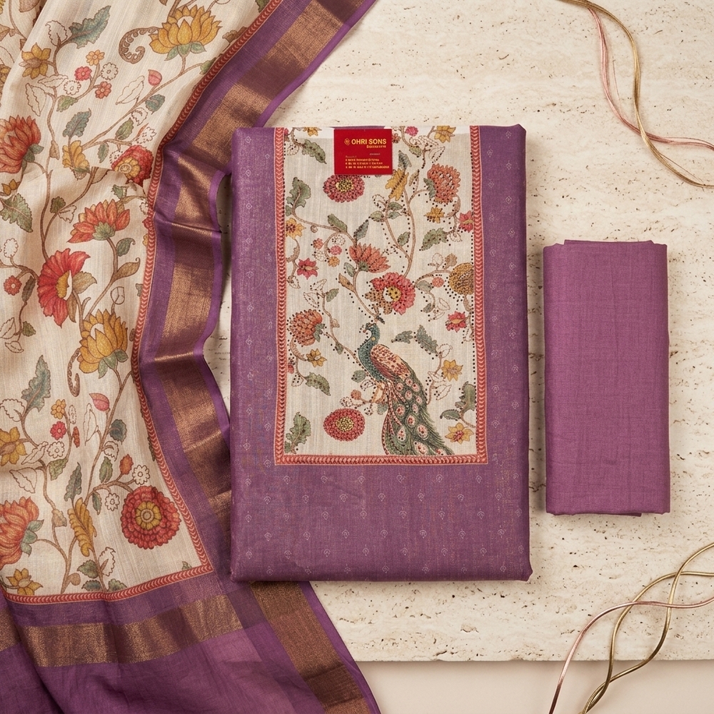 Purple Shimmer Tissue Unstich Fabric