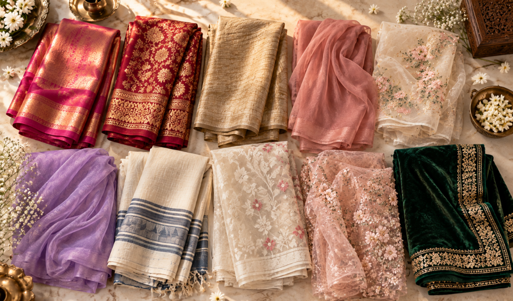 10 Saree Fabrics You Must Know Before Buying
