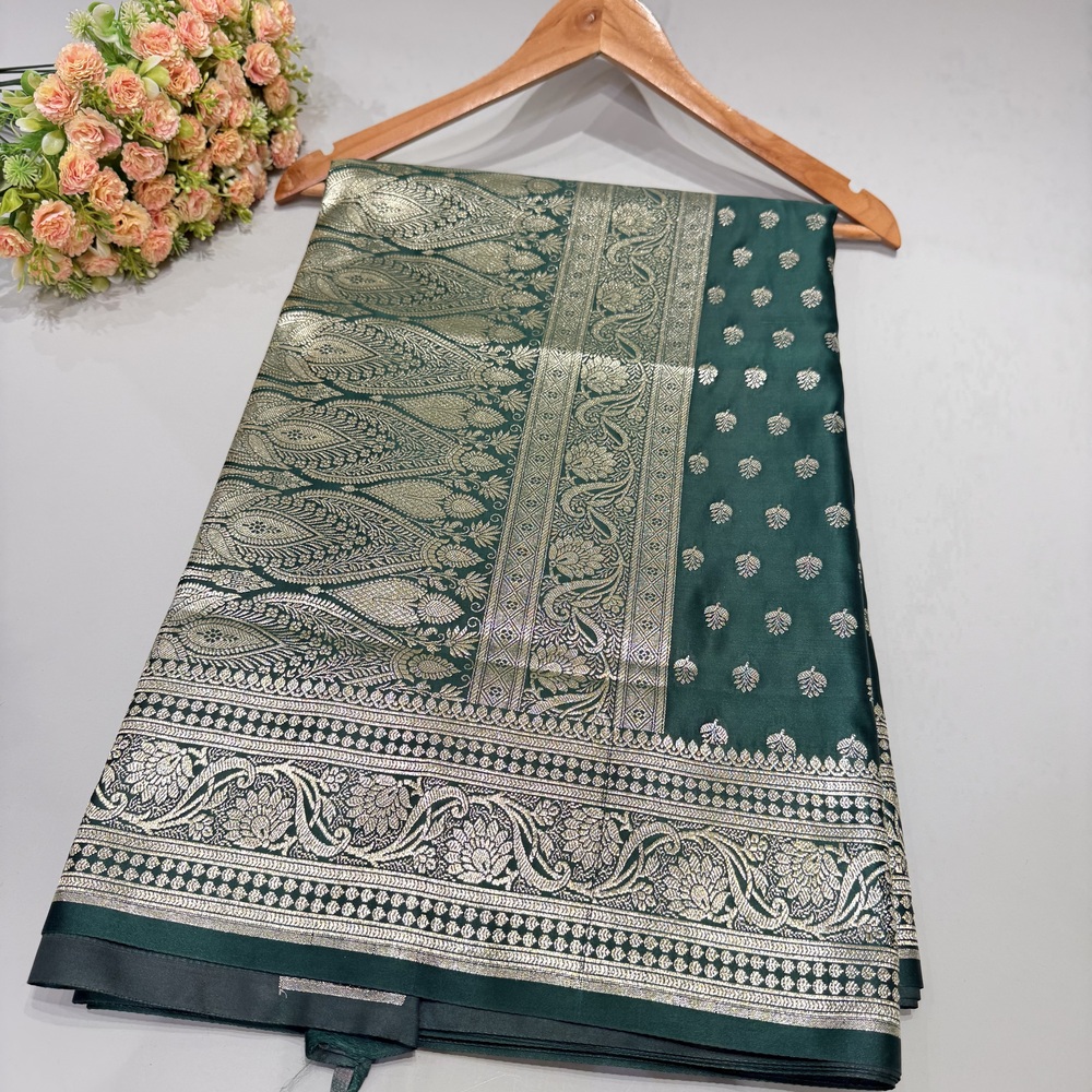 Bottle Green Silk Saree