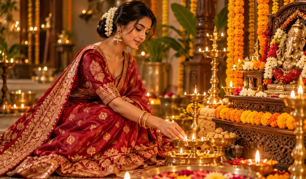 Ethnic Wear for Diwali Puja
